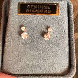 14k genuine diamond earrings